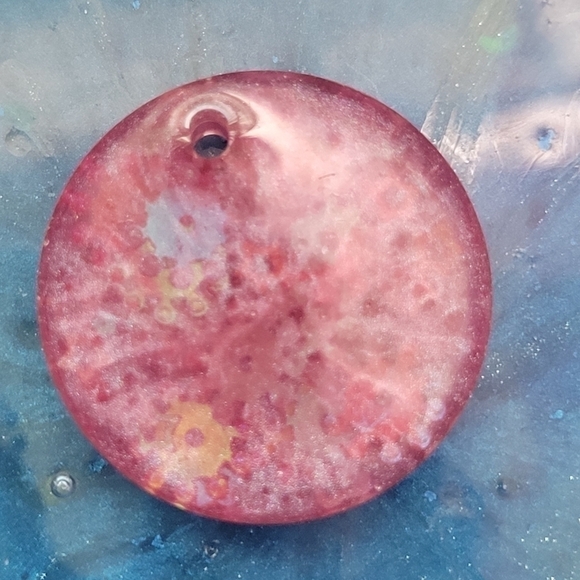 NEW Handmade Resin Pink Multicolored Pendant Charm - Picture 2 of 4